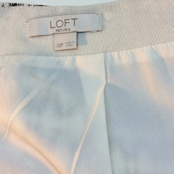 Loft Petites Cream, Gold & Black Mini Skirt - Picture 7 of 8